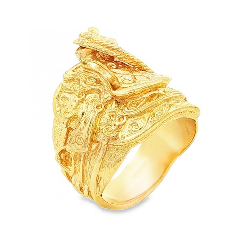 9ct yellow gold saddle ring - 9ct,