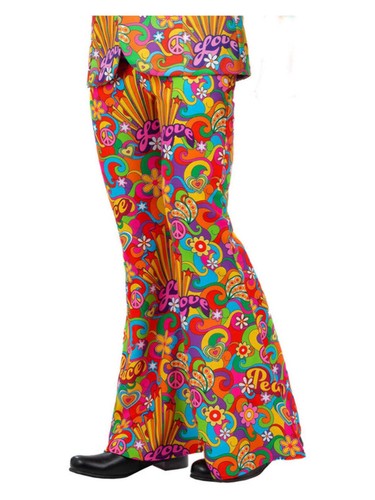 Mens rainbow peace flared - rainbow,