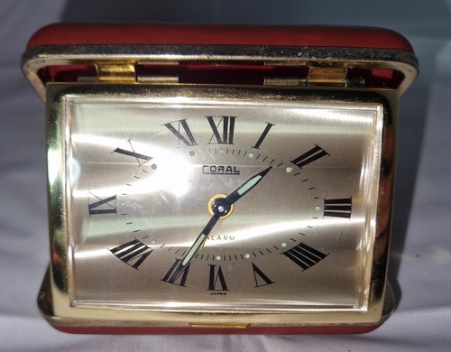 Vintage coral folding alarm - vintage,