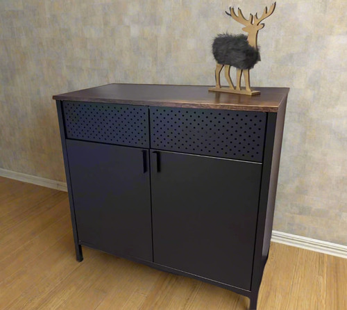Black industrial metal cabinet - black,