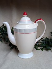 Burleigh Ware Princess Teapot Burgess & Leigh England Vintage Grey & Red Trim