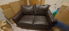 2 seater brown leather sofa - used €50