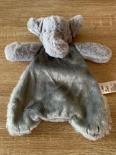 Kmart Anko - Grey Elephant Baby Comforter Security Blanket Plush Lovey Toy 28cm