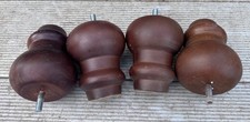 4x Wooden Furniture Bun Legs