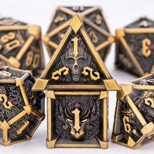 Dnd metal dice set - dice, skull