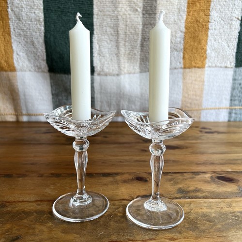 Vintage crystal candlesticks - crystal,