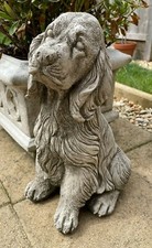 Spaniel Stone Statue | Animal Puppy Dog Outdoor Garden Sculpture Figure Ornament