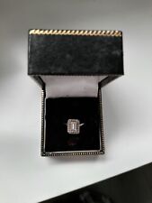 Emerald Cut Platinum Solitaire Diamond ring