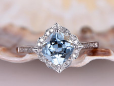 3ct Simulated Cushion Blue