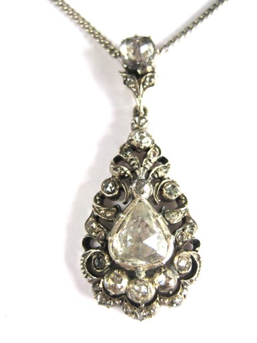 Antique pendant with chain - antique,