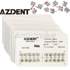10Packs AZDENT Dental Ortho Brackets Mini/Standard MBT/Roth 022/018 Hooks 3 4 5