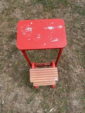 Vintage Folding Steps, Steel Frame, Wooden Steps/platform