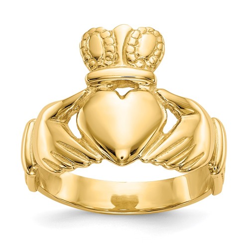 14k yellow gold claddagh ring - 14k,