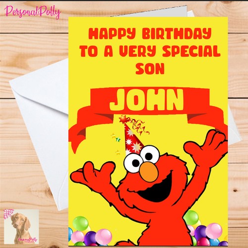 Personalised elmo card - personalised,