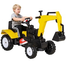 HOMCOM Kids Ride on Digger Pedal Go Kart Play Construction Car for 3 - 6 Years