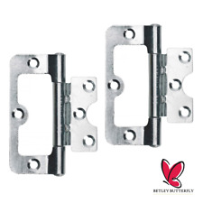 Flush Hurl HINGES Cupboard Cabinet Door 50 60 75 100 mm Zinc Plated Flat Fitting