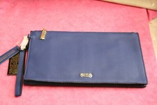 BNWT, BEAUTIFUL BIBA MARINA BLUE LEATHER, WRIST STRAP CLUTCH BAG / POUCH *NEW*