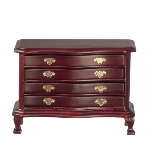 Dolls house mahogany - house, chest