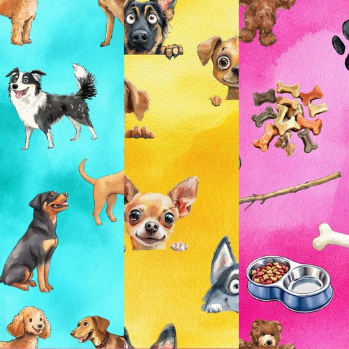 Dogs patchwork fabric - patchwork,