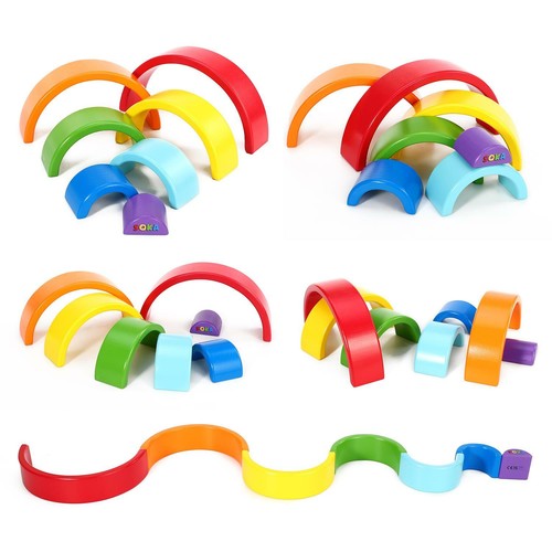 Soka wooden rainbow stacker - rainbow,
