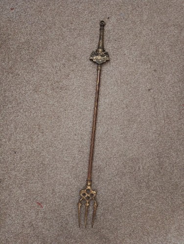 Brass toasting fork vintage - toasting,
