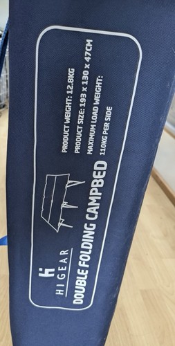 Higear double folding camp bed - higear,