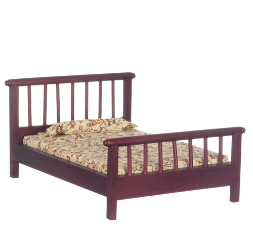 Mahogany bed dolls house - mahogany,