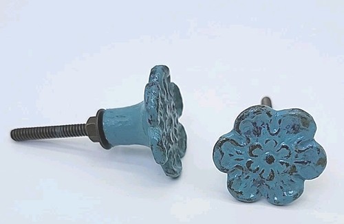 Cast iron blue flower - cast,