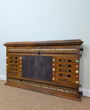 Antique Victorian Oak Vintage Burroughes & Watts Snooker Billiards Scoreboard