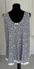 M&S Women’s Baby Doll's PJ Nightie Size 16-18 Navy Blue & White Flowers  VINTAGE