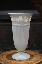 Large Wedgwood Embossed Queens Ware Grapevine Vase 32cm Barlaston England
