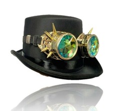 Black Top Hat Gold Holographic