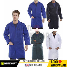 Click Polycotton Lab Warehouse Coat Overall Work Smock Navy Royal Blue Green Men