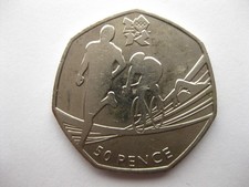 UK London Olympic Triathlon 50p Fifty Pence Coins Circulated