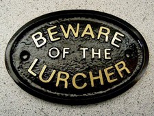 LURCHER -  BEWARE PLAQUE DOG