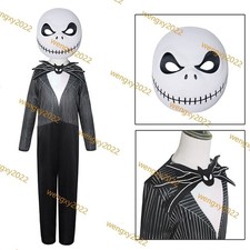 Halloween Jack Skellington Costume Fancy Dress Kids Boys Party Coaplay Outfit UK