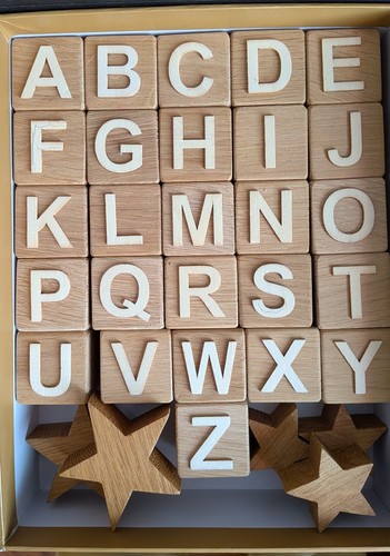Beautiful wooden alphabet - wooden,