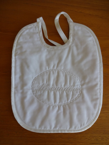 White christening bib - christening,
