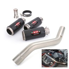 ZX636 09-23 Slip For Kawasaki Ninja ZX6R Exhaust Black Carbon Muffler Mid Pipe
