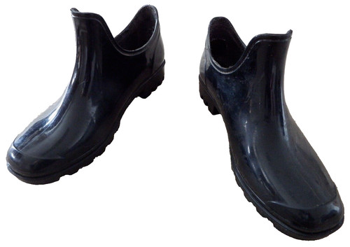 Shiny black rubber rain - black,