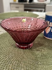 Rossi Glass Cranberry Sugar/Candy Bowl