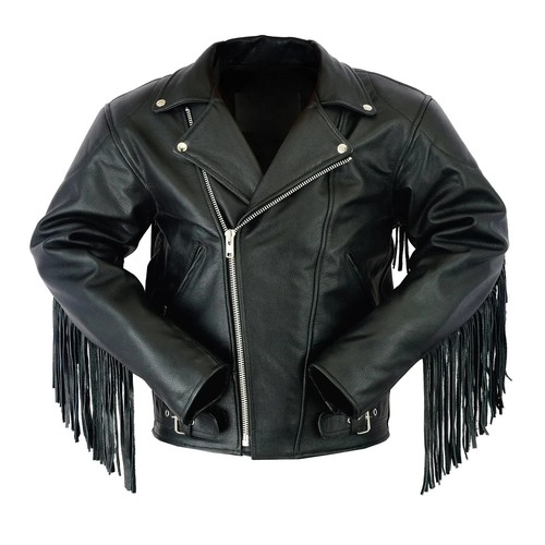Fringe leather jacket western - fringe,