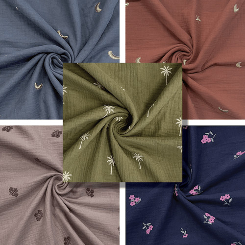 Embroidered double gauze - double,