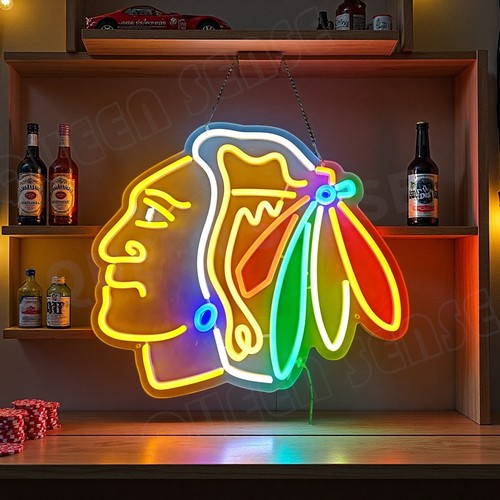 Chicago blackhawks led neon - blackhawks,