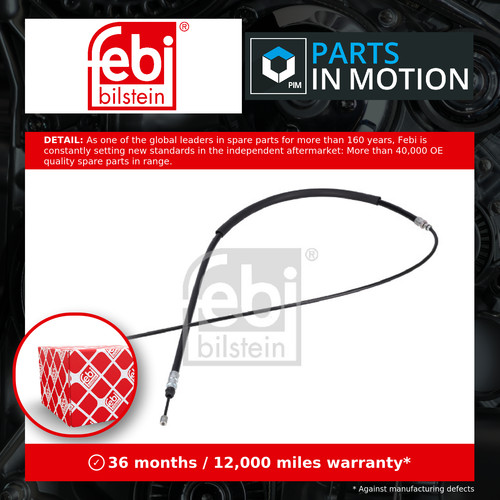 Handbrake cable rear - handbrake, left