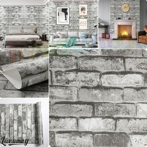 Rustic distressed gray brick - distressed,