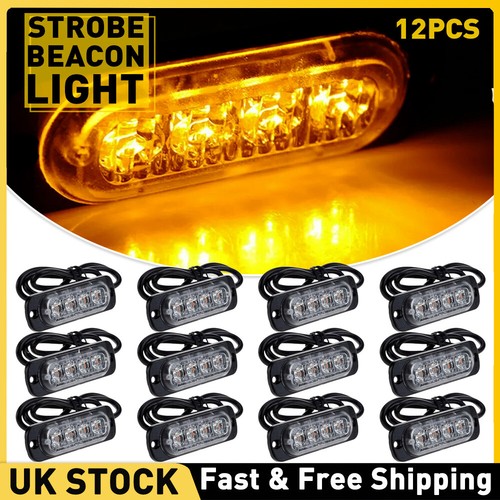 12x 4led amber recovery strobe - 12x,
