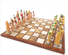 Mikado Themed Hand Painted Chess Complete with a Large Wooden Laminated-460TPCNT