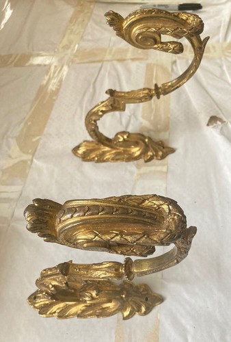 Ornate antique brass wall - brass,