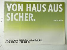 Volvo Catalogue Dealer Stamp Inherently Safe 340 Models 360 GLT FT-713